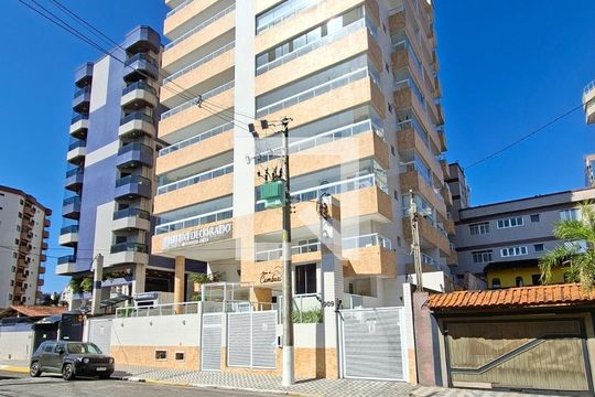 Fachada do Prédio de apartamento para alugar com 2 quartos, 63m² em Vila Caiçara, Praia Grande