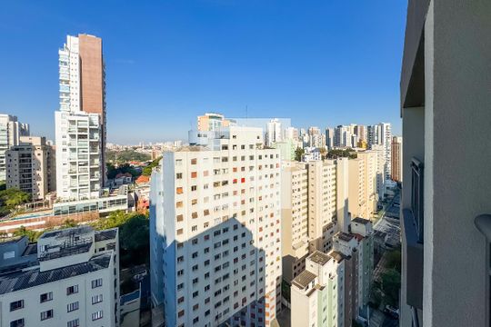 Vista da Sacada de kitnet/studio à venda com 1 quarto, 22m² em Paraíso, São Paulo
