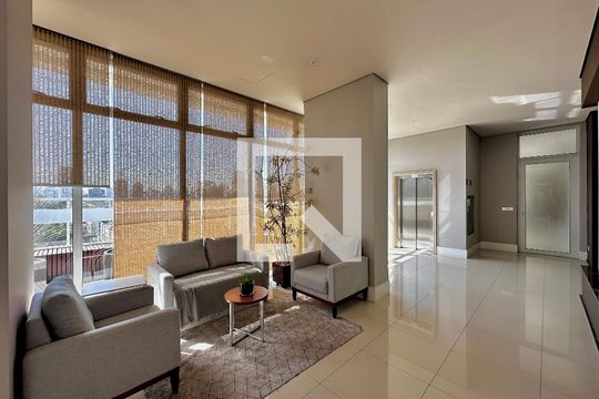 Hall Social Bloco  de apartamento à venda com 1 quarto, 48m² em Brooklin, São Paulo