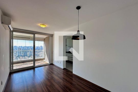 Sala de apartamento à venda com 1 quarto, 48m² em Brooklin, São Paulo