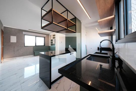 Sala/Cozinha de apartamento à venda com 2 quartos, 59m² em Vila Ré, São Paulo