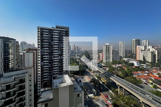 Vista Sacada da Sala de apartamento para alugar com 1 quarto, 36m² em Campo Belo, São Paulo