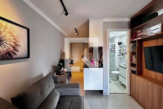 Sala de apartamento para alugar com 1 quarto, 36m² em Campo Belo, São Paulo