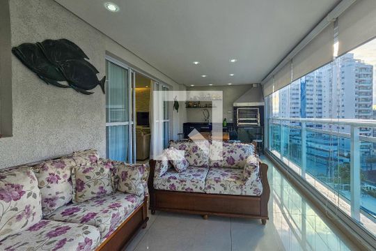 Varanda da Sala de apartamento para alugar com 4 quartos, 134m² em Vila Luis Antonio, Guarujá