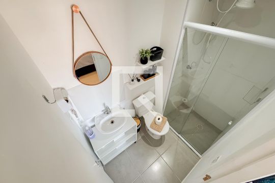 Banheiro da Suíte de apartamento para alugar com 1 quarto, 26m² em Sé, São Paulo