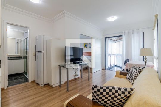 Sala de apartamento para alugar com 1 quarto, 40m² em Jardim Paulistano, São Paulo