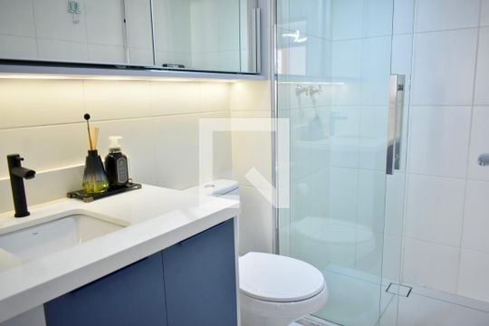 Banheiro da Social de apartamento à venda com 1 quarto, 64m² em Vila Monte Alegre, São Paulo