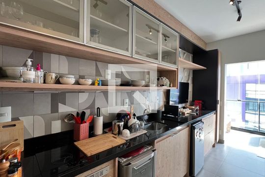 Cozinha de kitnet/studio para alugar com 1 quarto, 33m² em Pinheiros, São Paulo