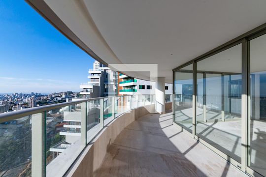 Varanda da Sala 1 de apartamento à venda com 4 quartos, 323m² em Santa Lúcia, Belo Horizonte