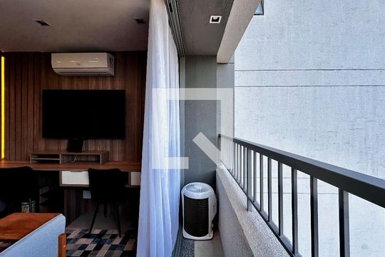 Sacada do Quarto de kitnet/studio à venda com 1 quarto, 25m² em Santo Amaro, São Paulo