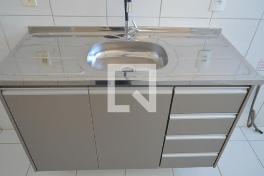 Cozinha e Área de Serviço de apartamento para alugar com 2 quartos, 47m² em Quinta da Primavera, Ribeirão Preto