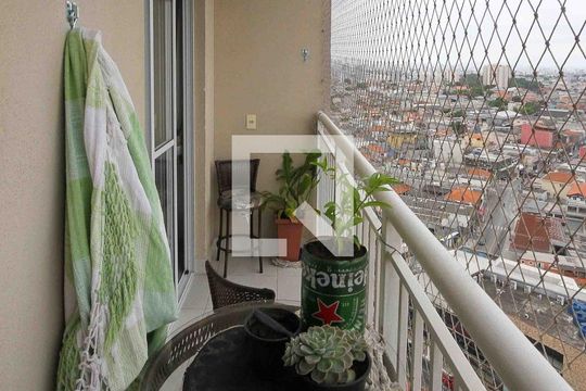Varanda da Sala de apartamento à venda com 1 quarto, 28m² em Vila Alpina, São Paulo