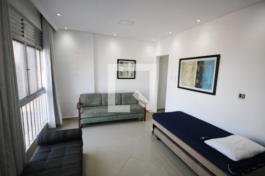Sala/Quarto de apartamento para alugar com 1 quarto, 46m² em Canto do Forte, Praia Grande