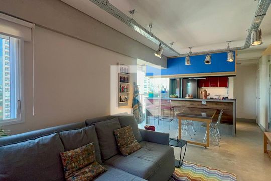Sala/Cozinha de apartamento à venda com 1 quarto, 60m² em Pinheiros, São Paulo