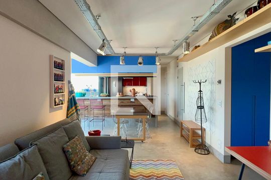 Sala/Cozinha de apartamento à venda com 1 quarto, 60m² em Pinheiros, São Paulo