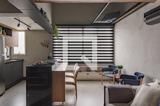Sala de apartamento à venda com 1 quarto, 55m² em Santo Amaro, São Paulo