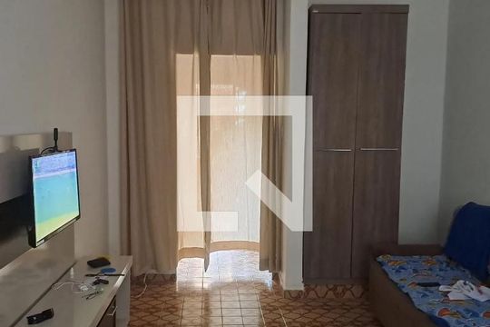 Sala e Quarto de apartamento para alugar com 1 quarto, 39m² em Boqueirão, Praia Grande