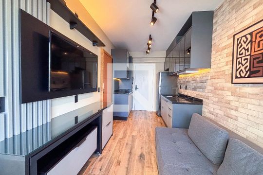 Sala/Cozinha de apartamento à venda com 1 quarto, 30m² em Sumaré, São Paulo