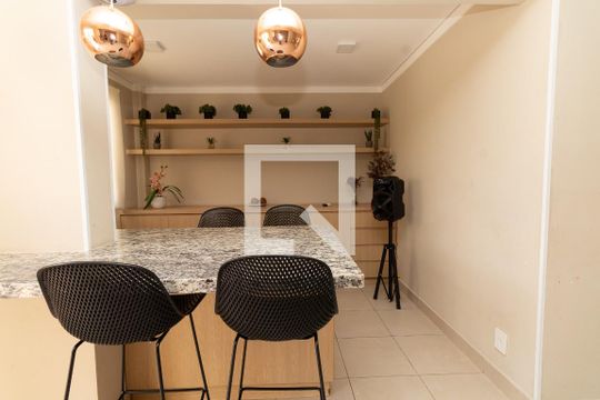 Área comum - Salão de festas de apartamento para alugar com 1 quarto, 27m² em Vila Ré, São Paulo