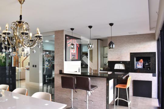 Sala de Jantar de casa de condomínio à venda com 4 quartos, 319m² em Santa Cândida, Curitiba