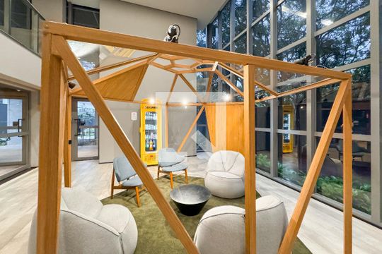 Área comum de kitnet/studio para alugar com 1 quarto, 22m² em Paraíso, São Paulo