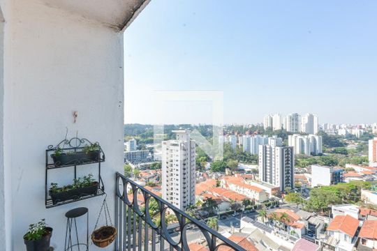 Sacada da Sala de apartamento à venda com 3 quartos, 80m² em Campininha, São Paulo