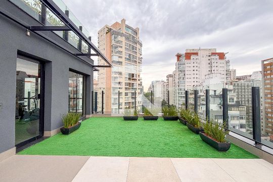 Área comum de kitnet/studio para alugar com 1 quarto, 20m² em Cerqueira César, São Paulo