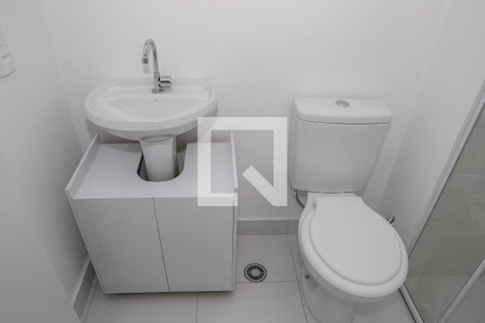 Banheiro da Suíte de apartamento à venda com 1 quarto, 32m² em Bom Retiro, São Paulo