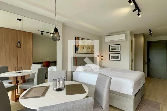 Varanda do Studio de kitnet/studio para alugar com 1 quarto, 27m² em Sumaré, São Paulo