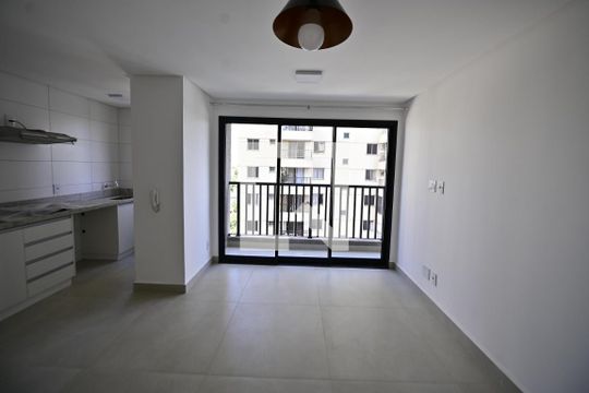 Sala/Cozinha de apartamento à venda com 1 quarto, 48m² em Parque Amazônia, Goiânia