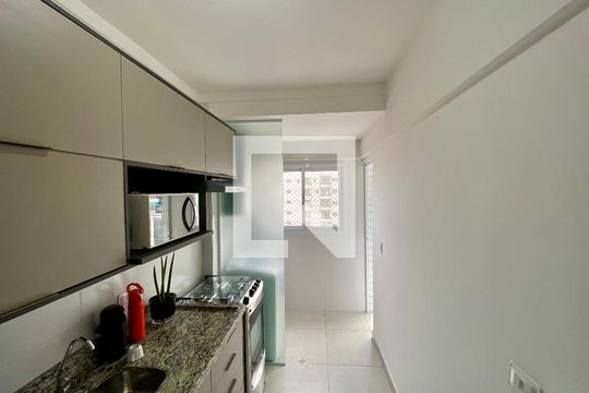 Sala/cozinha de apartamento para alugar com 1 quarto, 54m² em Vila Caiçara, Praia Grande