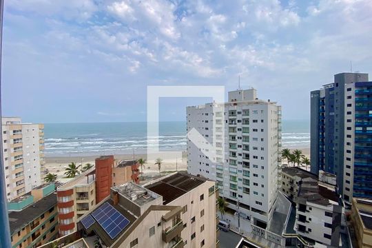 Vista da Varanda da Sala/cozinha de apartamento para alugar com 1 quarto, 54m² em Vila Caiçara, Praia Grande