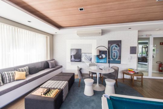 Área comum - Salão de festas de apartamento para alugar com 1 quarto, 49m² em Alphaville Industrial, Barueri