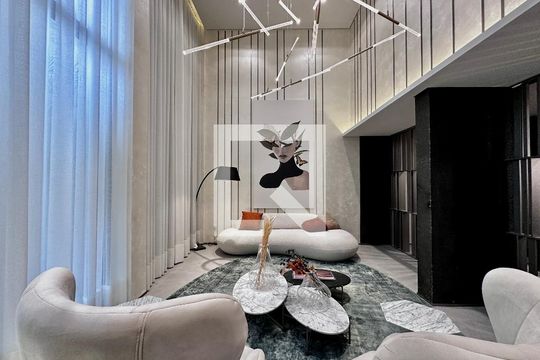 Hall Social Bloco de apartamento à venda com 1 quarto, 32m² em Campo Belo, São Paulo