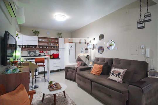 Sala de apartamento à venda com 2 quartos, 56m² em Ideal, Novo Hamburgo