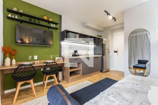 Sala de apartamento para alugar com 1 quarto, 28m² em Barra Funda, São Paulo