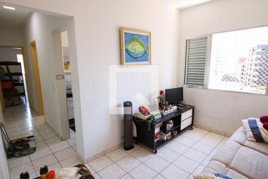 Sala de apartamento para alugar com 1 quarto, 60m² em Boqueirão, Praia Grande