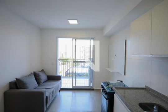 Sala - Cozinha  de apartamento à venda com 2 quartos, 36m² em Jardim Caravelas, São Paulo