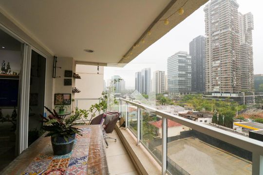 Varanda da Sala de apartamento para alugar com 4 quartos, 117m² em Jardim das Acacias, São Paulo