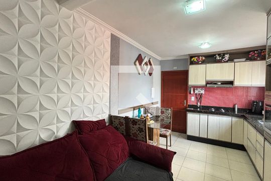 Sala/Cozinha de apartamento à venda com 2 quartos, 76m² em Jardim Marek, Santo André