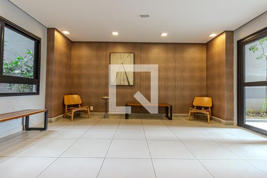 Hall de entrada de kitnet/studio para alugar com 1 quarto, 26m² em Santo Amaro, São Paulo