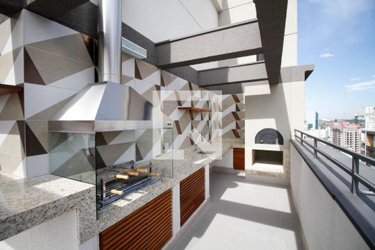 Área Comum - Churrasqueira 1 de kitnet/studio para alugar com 1 quarto, 27m² em Pinheiros, São Paulo