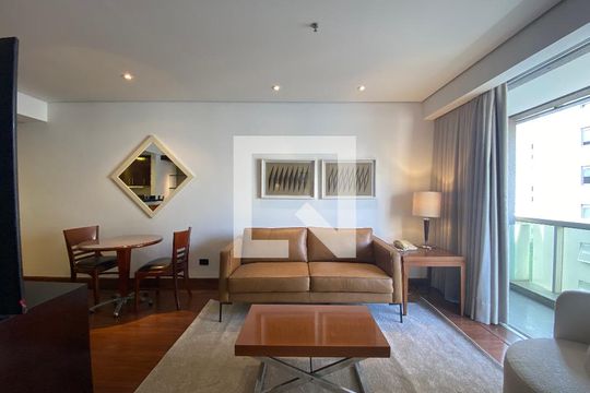 Sala de apartamento para alugar com 1 quarto, 60m² em Itaim Bibi, São Paulo