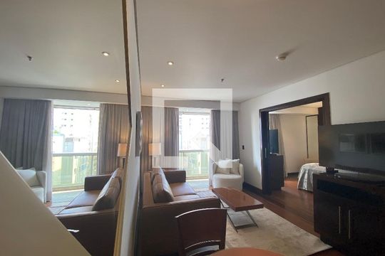 Sala de apartamento para alugar com 1 quarto, 60m² em Itaim Bibi, São Paulo