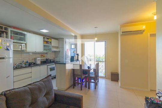 Sala/Cozinha de apartamento à venda com 2 quartos, 55m² em Fátima, Canoas