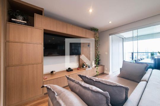 Sala de apartamento para alugar com 1 quarto, 42m² em Brooklin, São Paulo