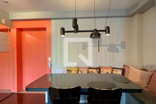 Sala de Jantar de apartamento para alugar com 1 quarto, 56m² em Vila Madalena, São Paulo