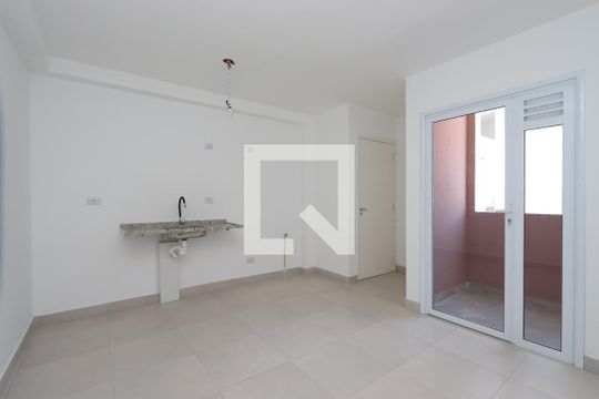 Sala e Cozinha de apartamento à venda com 1 quarto, 33m² em Quinta da Paineira, São Paulo