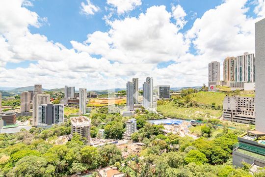 Varanda da Sala de apartamento à venda com 1 quarto, 39m² em Vale do Sereno, Nova Lima