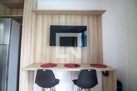 Sala / Quarto - Studio de kitnet/studio à venda com 1 quarto, 28m² em Cidade Monções, São Paulo